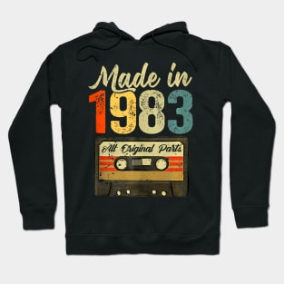 40Th Birthday Gift Vintage Made In 1983 Cassette 40 Year Old Hoodie